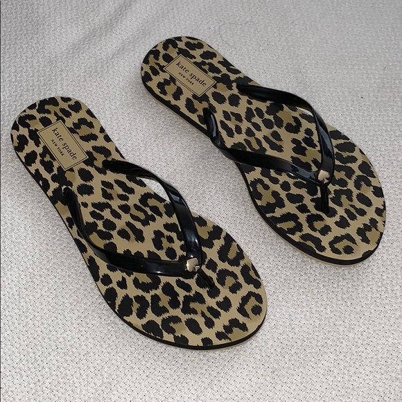 kate spade leopard flip flops